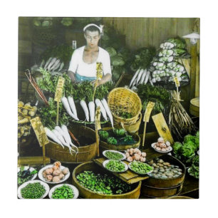 Carreau En Céramique Le cru japonais de récolte d'automne du marché