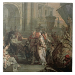 Carreau En Céramique Le débarquement de Cléopâtre au tarse (huile
