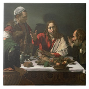 Carreau En Céramique Le dîner chez Emmaus, 1601 (huile et tempera)