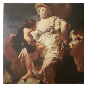 Carreau En Céramique Le diseur de bonne aventure (L'Indivona), 1740