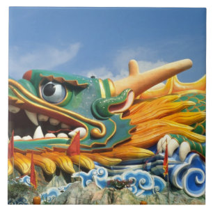 Carreau En Céramique Le fameux dragon à la villa Haw Par de Singapour 