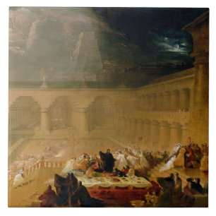 Carreau En Céramique Le festin du Belshazzar (huile sur la toile)