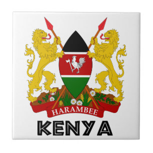 Carreau En Céramique Le KENYA - emblème/drapeau/manteau des