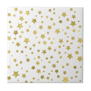 Carreau En Céramique Le Motif des étoiles dorées chatoyantes