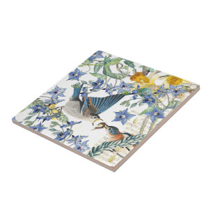 Carreau En Céramique Le narcisse d'oiseaux d'oiseau bleu d'Audubon