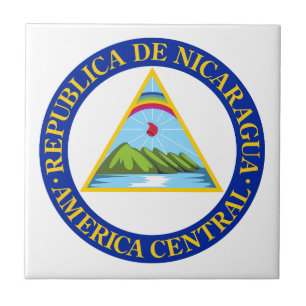 Carreau En Céramique Le NICARAGUA - drapeau/emblème/manteau des