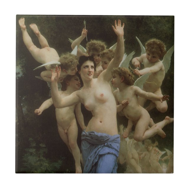 Carreau En Céramique Le nid de la guêpe par William Adolphe Bouguereau (Devant)