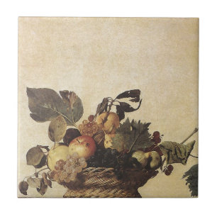 Carreau En Céramique Le panier de Caravaggio du fruit