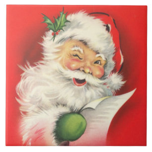 Carreau En Céramique Le père noël clignotant vintage