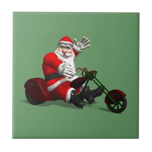 Carreau En Céramique Le Père Noël En Voyage (Devant)