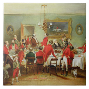 Carreau En Céramique Le petit déjeuner de chasse, Hall du célibataire,