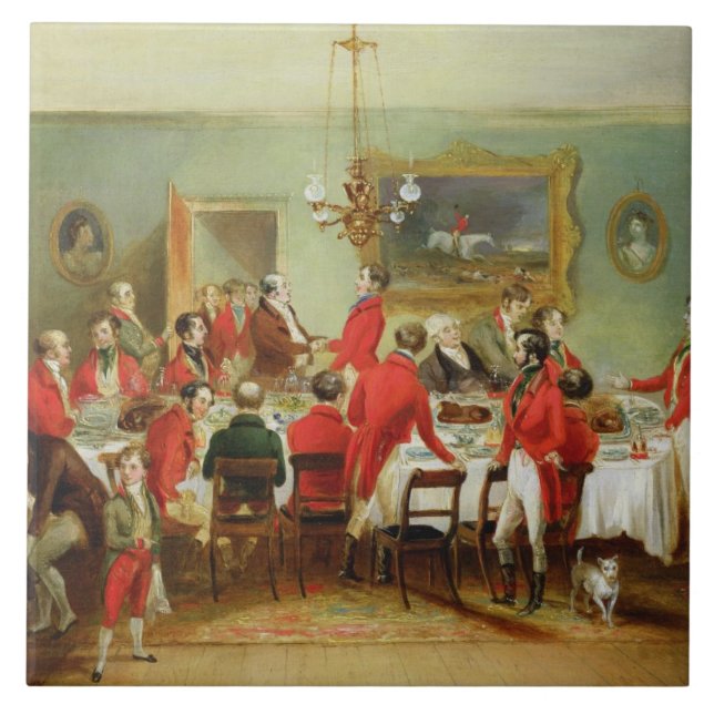 Carreau En Céramique Le petit déjeuner de chasse, Hall du célibataire, (Devant)