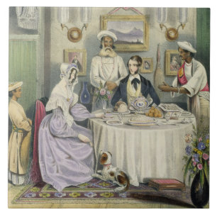 Carreau En Céramique Le petit déjeuner, plaquent 3 "des Indiens anglo",