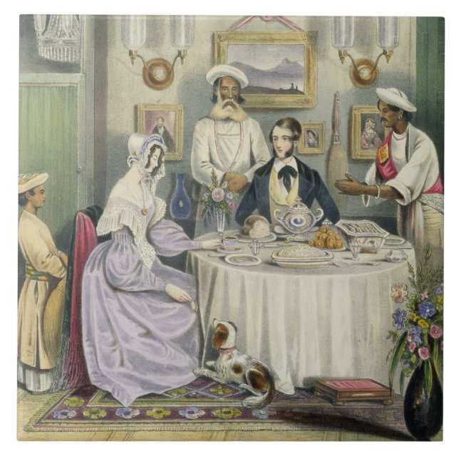 Carreau En Céramique Le petit déjeuner, plaquent 3 "des Indiens anglo", (Devant)
