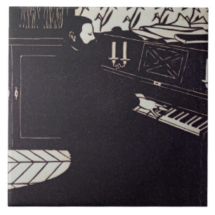 Carreau En Céramique Le piano, 1914 (gravure sur bois)