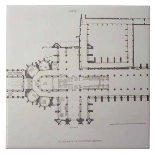 Carreau En Céramique Le plan de l'Abbaye de Westminster, plaquent 1 de (Devant)