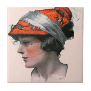 Carreau En Céramique Le profil de la femme