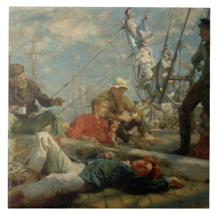 Carreau En Céramique Le repos de midi (marins bavardant), 1906 (huile