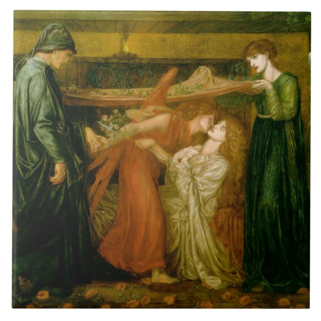 Carreau En Céramique Le rêve de Dante par Gabriel Dante Rossetti (Devant)
