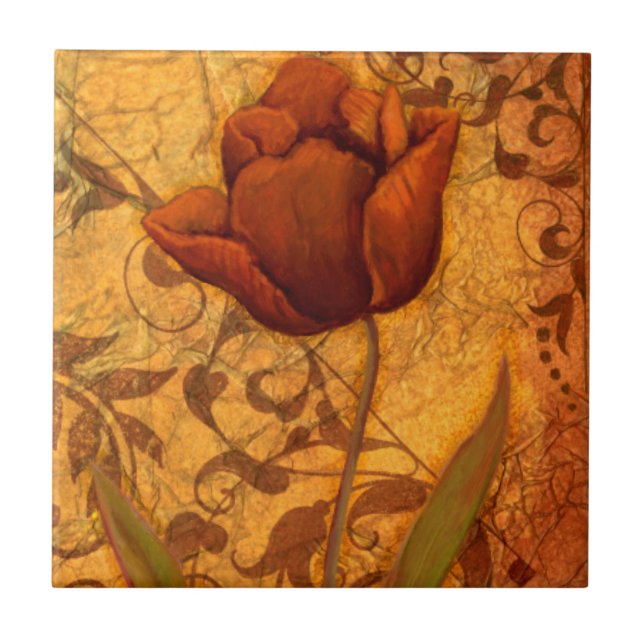 Carreau En Céramique Le rouge fleurit II (Devant)