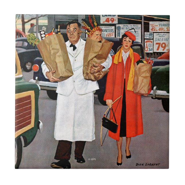 Carreau En Céramique Le sac plein de problèmes (Devant)