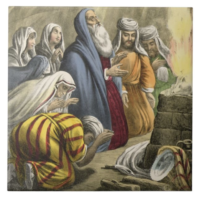 Carreau En Céramique Le sacrifice de Noé sur laisser l'arche, d'une (Devant)