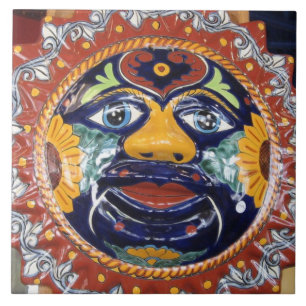Carreau En Céramique Le soleil de style de Talavera de Mexicain