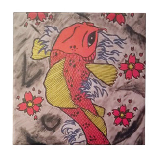 Carreau En Céramique Le tatouage a inspiré des poissons de Koi