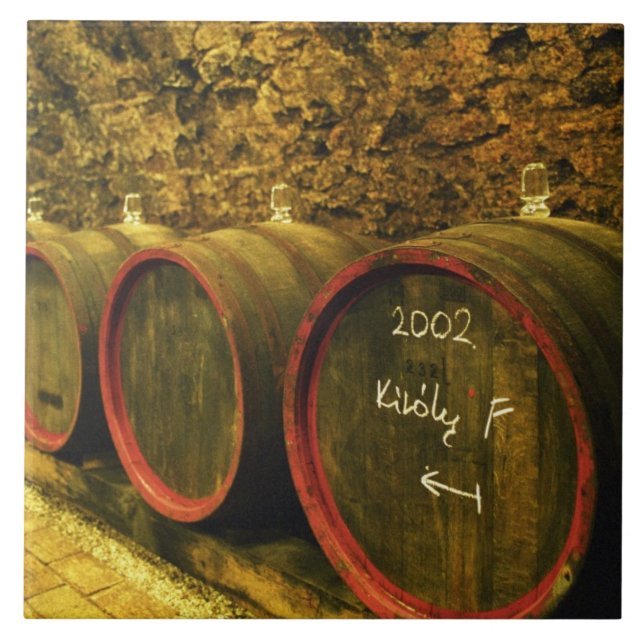 Carreau En Céramique Le vignoble de Kiralyudvar : Barils au vin de Toka (Devant)