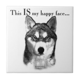 Carreau En Céramique Le visage heureux du malamute