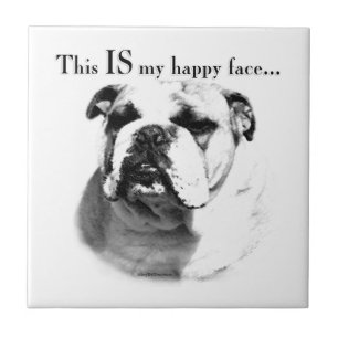 Carreau En Céramique Le visage joyeux de Bulldog