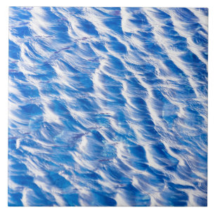 Carreau En Céramique L'eau onduleuse bleue