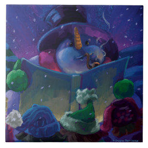 Carreau En Céramique Lecture hivernale