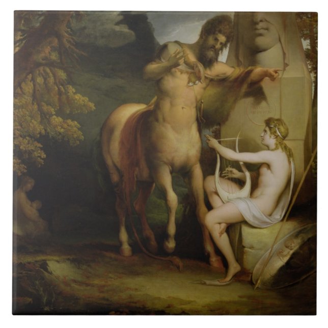 Carreau En Céramique L'éducation d'Achille, c.1772 (huile sur la toile) (Devant)