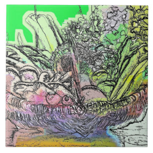 CARREAU EN CÉRAMIQUE LÉGUMES