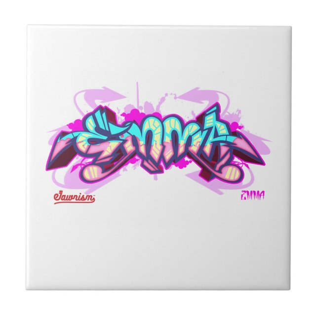 Carreau En Céramique L'Emma nommée dans la tuile graffiti-En céramique (Devant)