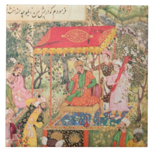 Carreau En Céramique L'empereur Babur de nabab reçoit les représentan