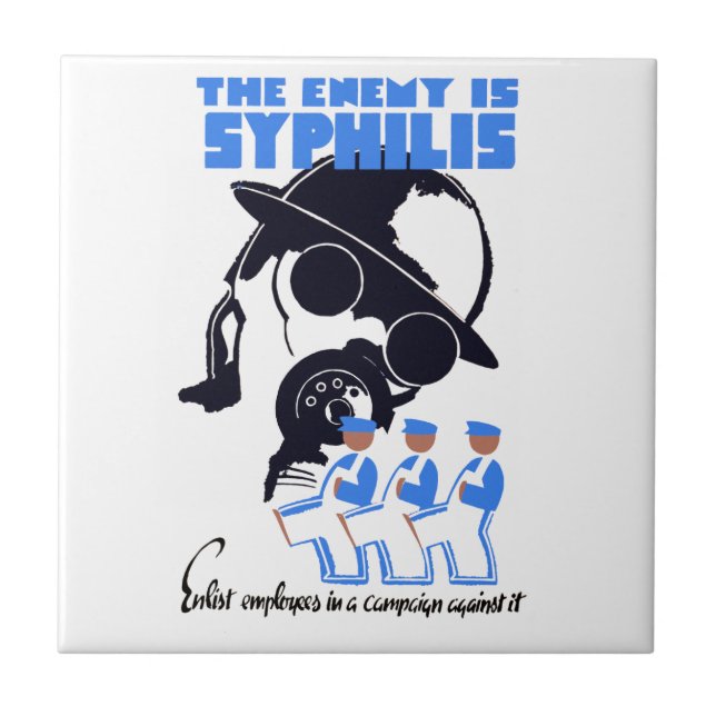 Carreau En Céramique L'ennemi est la syphilis (Devant)