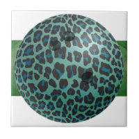 Léopard Teal de boule de bowling