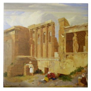 Carreau En Céramique L'Erechtheum, Athènes, avec des figures dans le