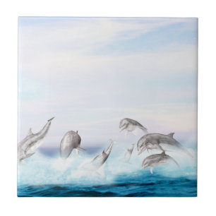 Carreau En Céramique Les dauphins qui sautent