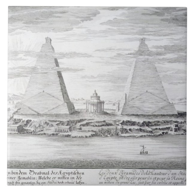 Carreau En Céramique Les deux pyramides de Moeris, roi de l'Egypte et (Devant)