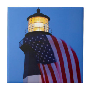 Carreau En Céramique Les Etats-Unis, la Géorgie, île de Tybee, drapea