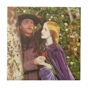 Carreau En Céramique Les Longs Fiançailles par Arthur Hughes, Art Vinta