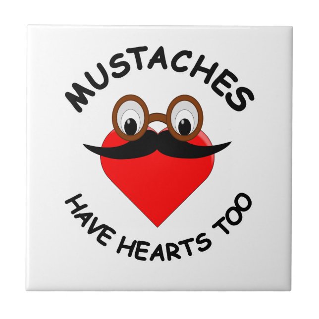 Carreau En Céramique Les moustaches ont aussi des coeurs (Devant)