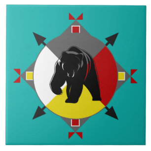 Carreau En Céramique Les quatre directions cherokee soutiennent le