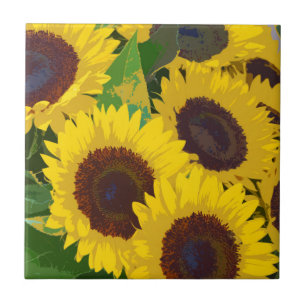 Carreau En Céramique Les tournesols d'été jaunes
