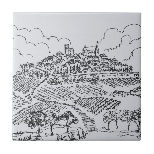 Carreau En Céramique Les vignobles de Sancerre| Vallée de la Loire, Fra (Devant)