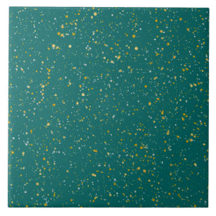 Carreau En Céramique L'espace élégant de confettis - vert turquoise e