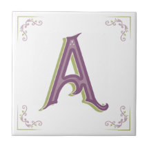 Lettre A, style vintage élégant de monogramme